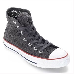 Converse Chuck Taylor Hi Top Almost Black Crochet Shoes Size 9